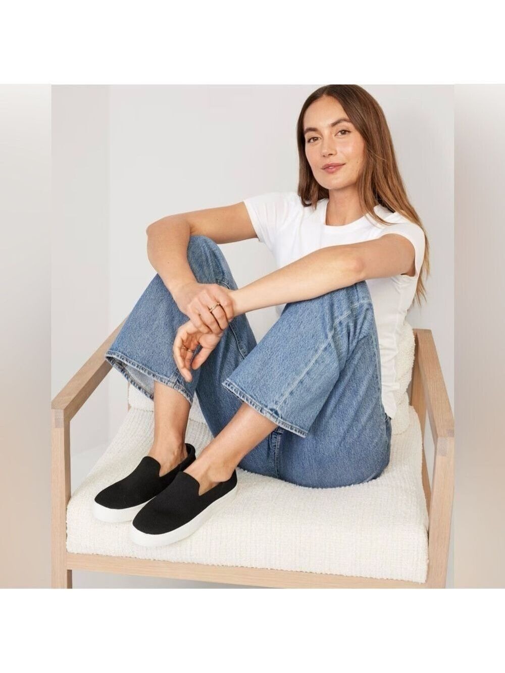 Old Navy Go-Recycled Black Slip-On Sneakers - Size 9